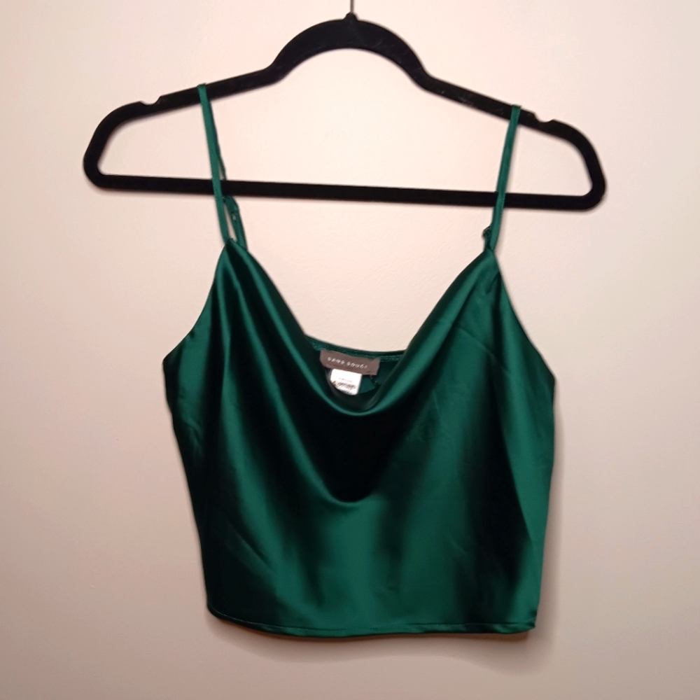 Emerald Green Satin Cami Top